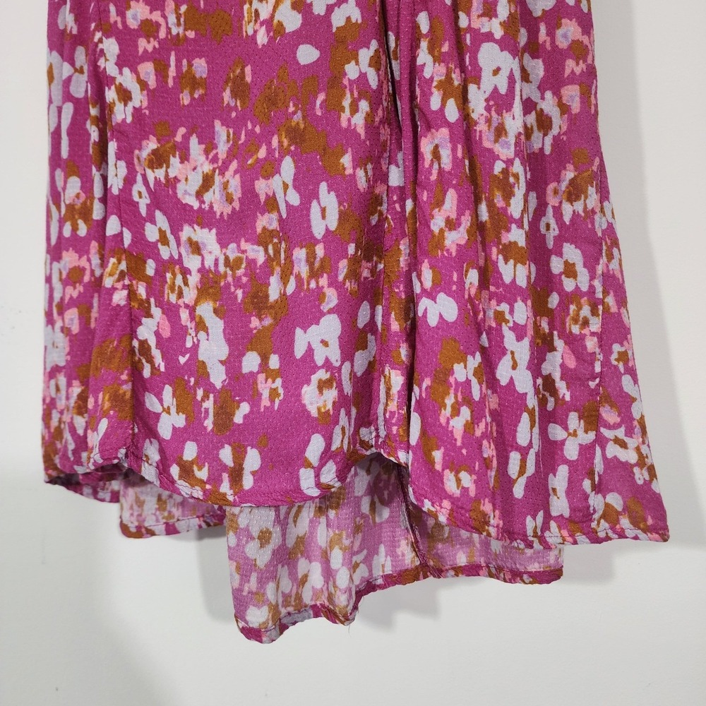 Anthropologie Pink Floral Mini Dress with Crisscross Straps - Picture 8 of 13